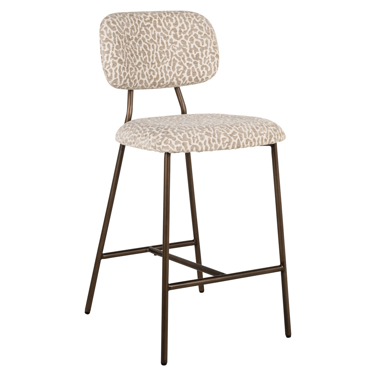 Richmond Interiors 2er Set Barhocker Counterstuhl Xenia | Beige Leopard
