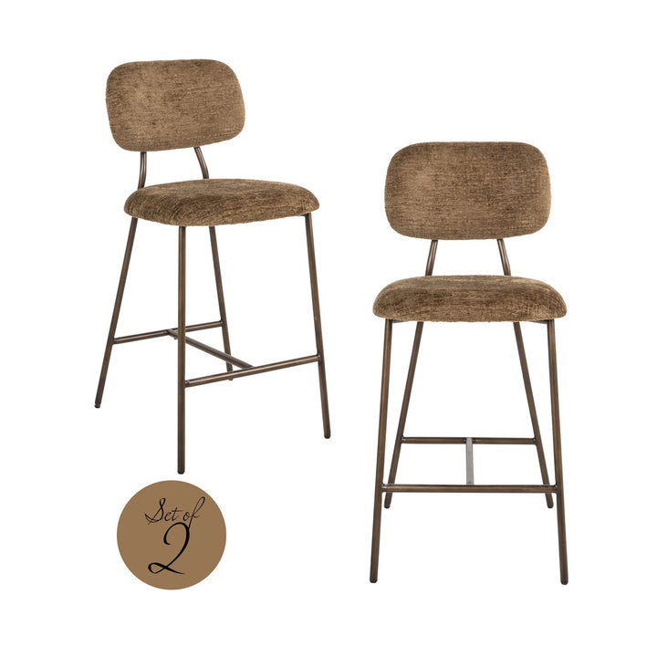 Richmond Interiors 2er Set Barhocker Xenia | Brandy