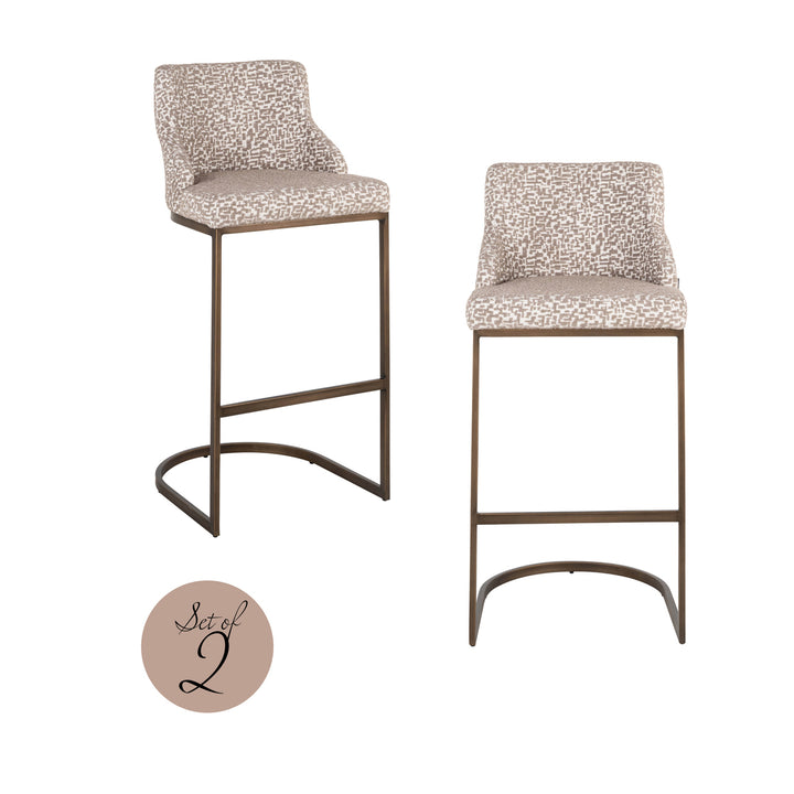 Richmond Interiors 2er Set Barhocker Bolton | Natural