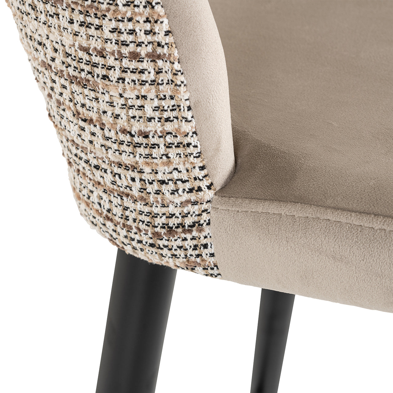 Richmond Interiors Samt-Barhocker Tabitha | Nature & Khaki