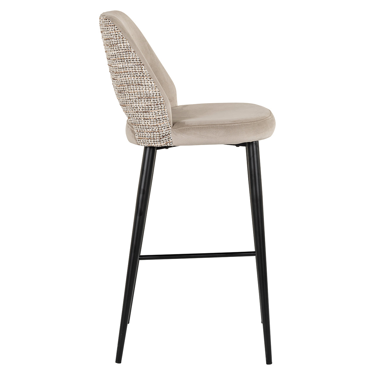 Richmond Interiors Samt-Barhocker Tabitha | Nature & Khaki