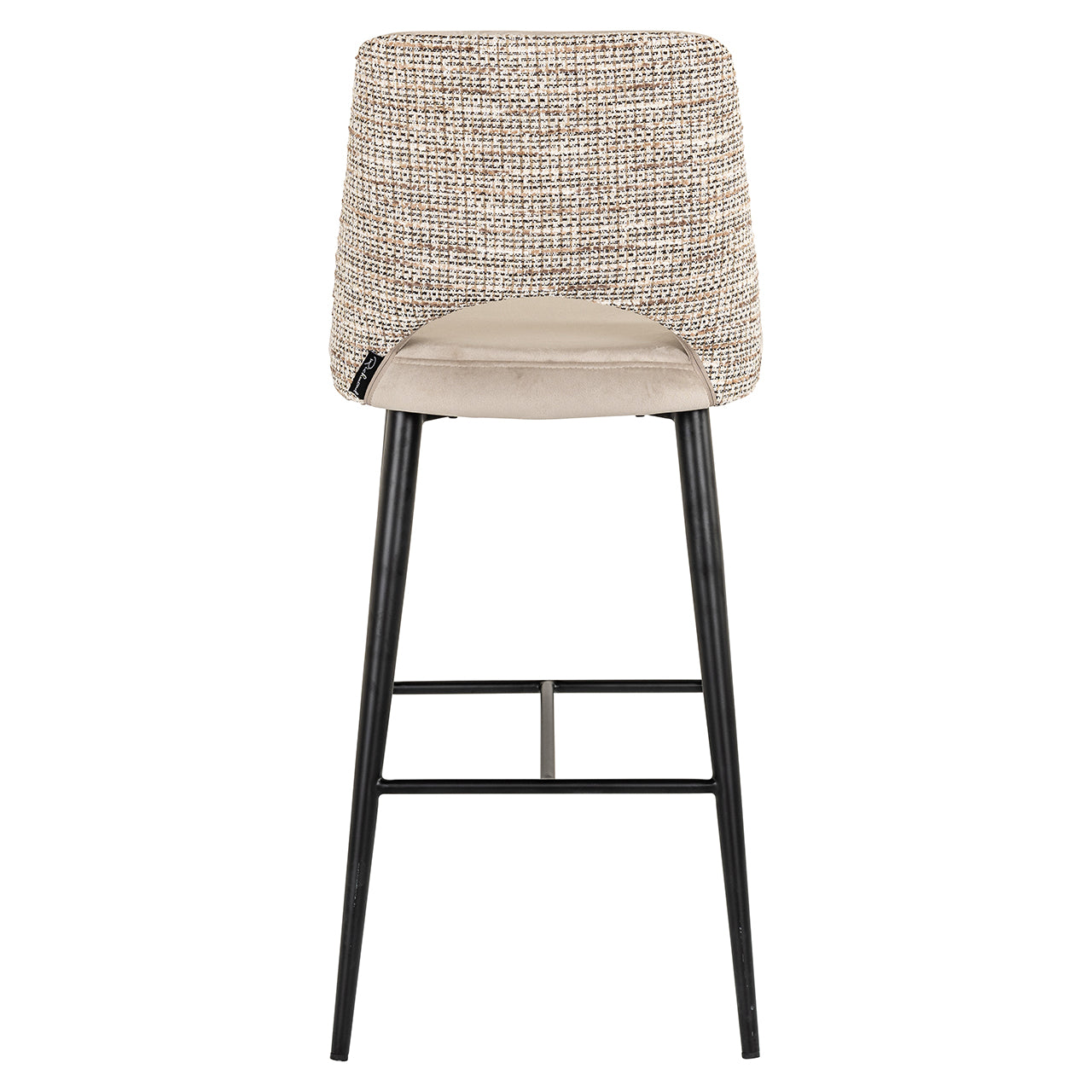 Richmond Interiors Samt-Barhocker Tabitha | Nature & Khaki
