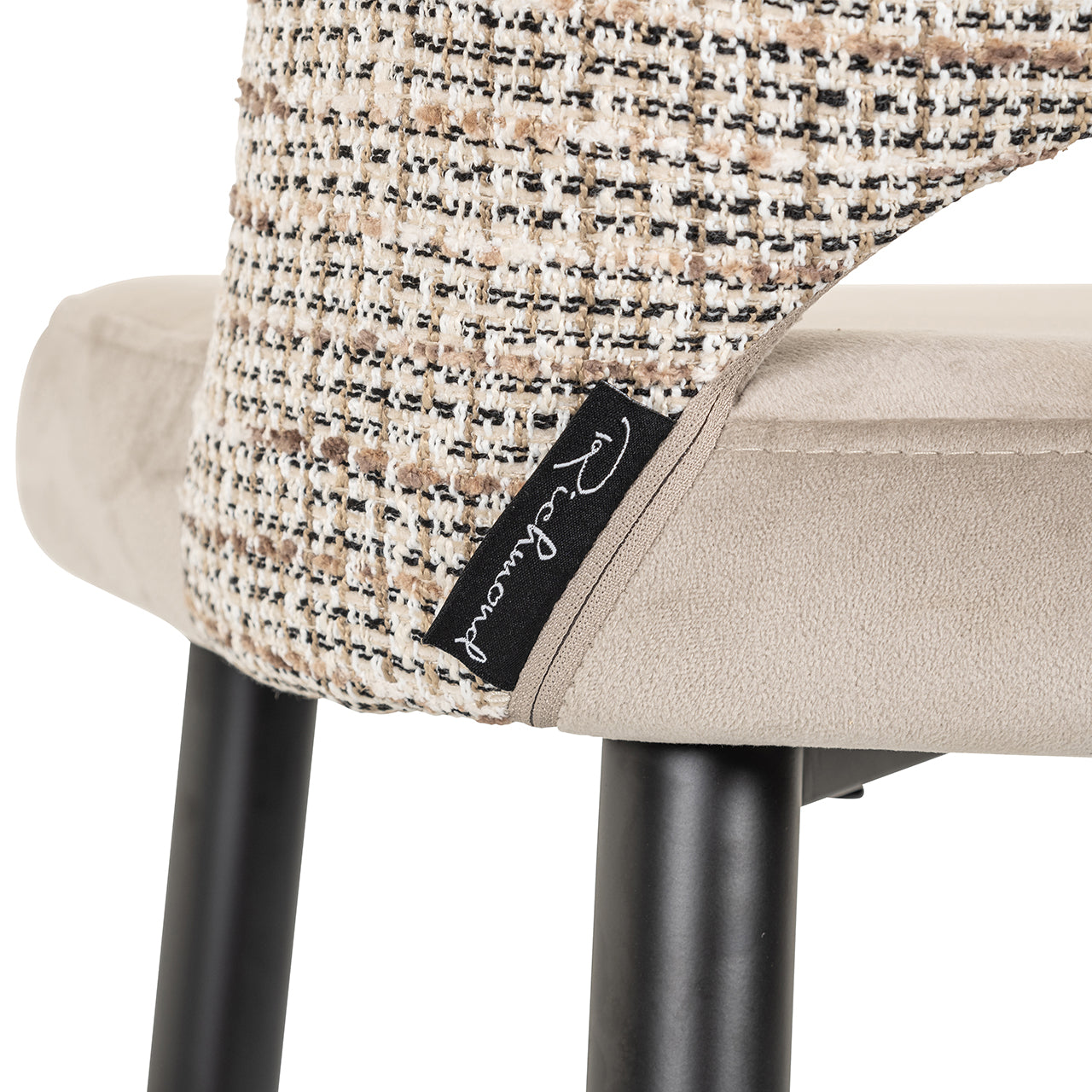 Richmond Interiors Samt-Barhocker Tabitha | Nature & Khaki