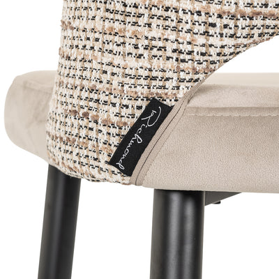 Richmond Interiors Samt-Barhocker Tabitha | Nature & Khaki