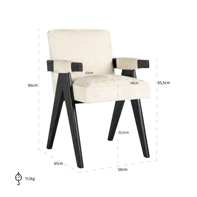 Richmond Interiors Chenille Armchair Cooper | White