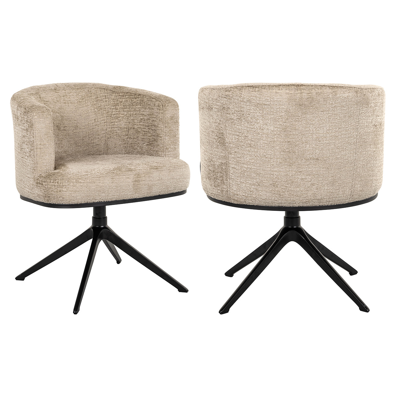 Richmond Interiors Chenille Dreh-Esszimmerstuhl Cheyenne | Desert