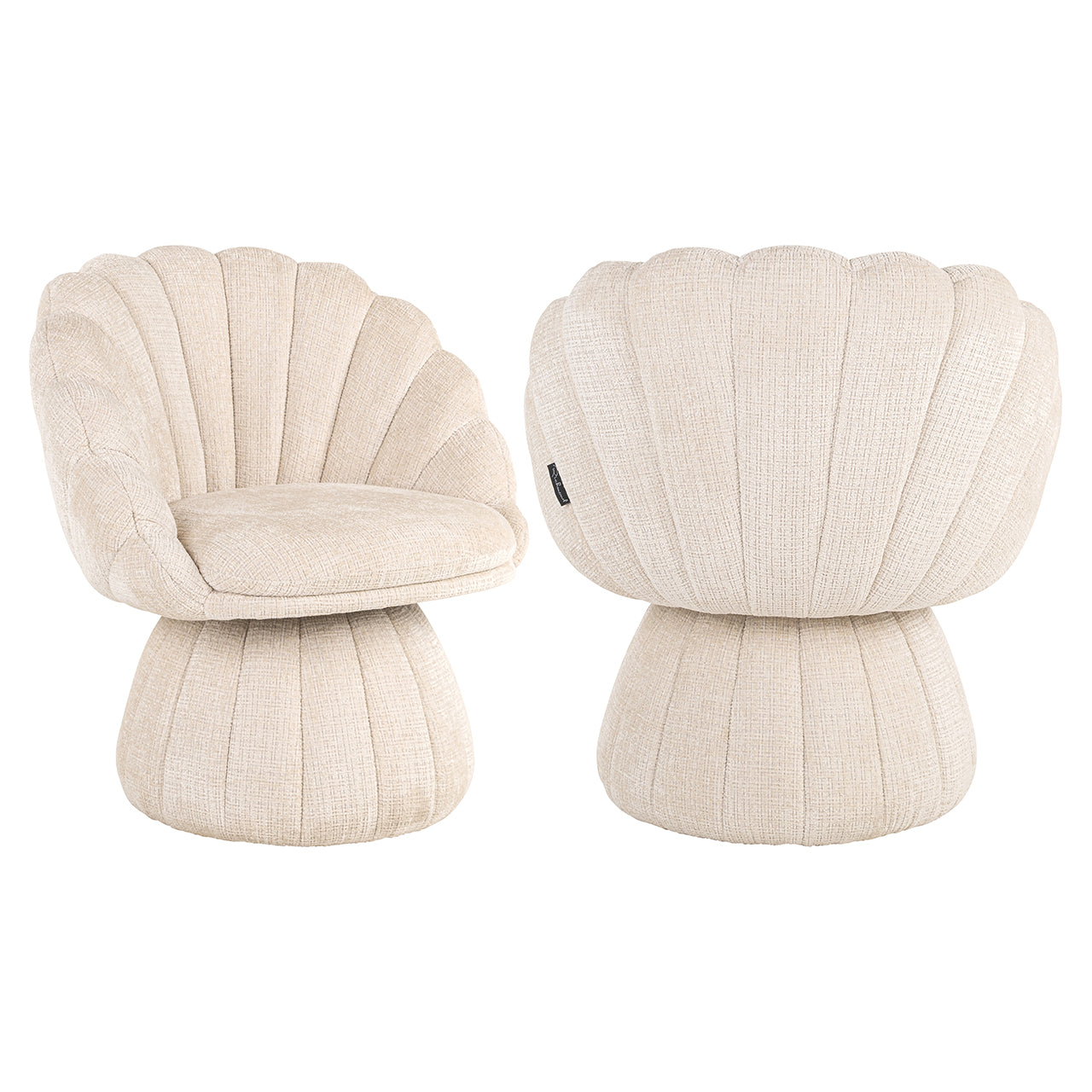 Richmond Interiors Chenille-Esszimmerstuhl Blossom | cremé