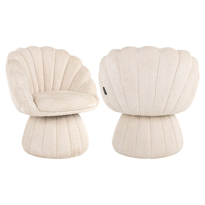 Richmond Interiors Chenille-Esszimmerstuhl Blossom | cremé