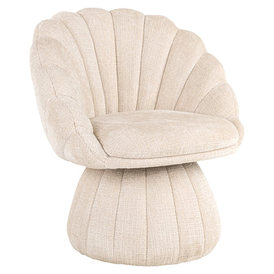 Richmond Interiors Chenille-Esszimmerstuhl Blossom | cremé