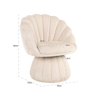 Richmond Interiors Chenille-Esszimmerstuhl Blossom | cremé