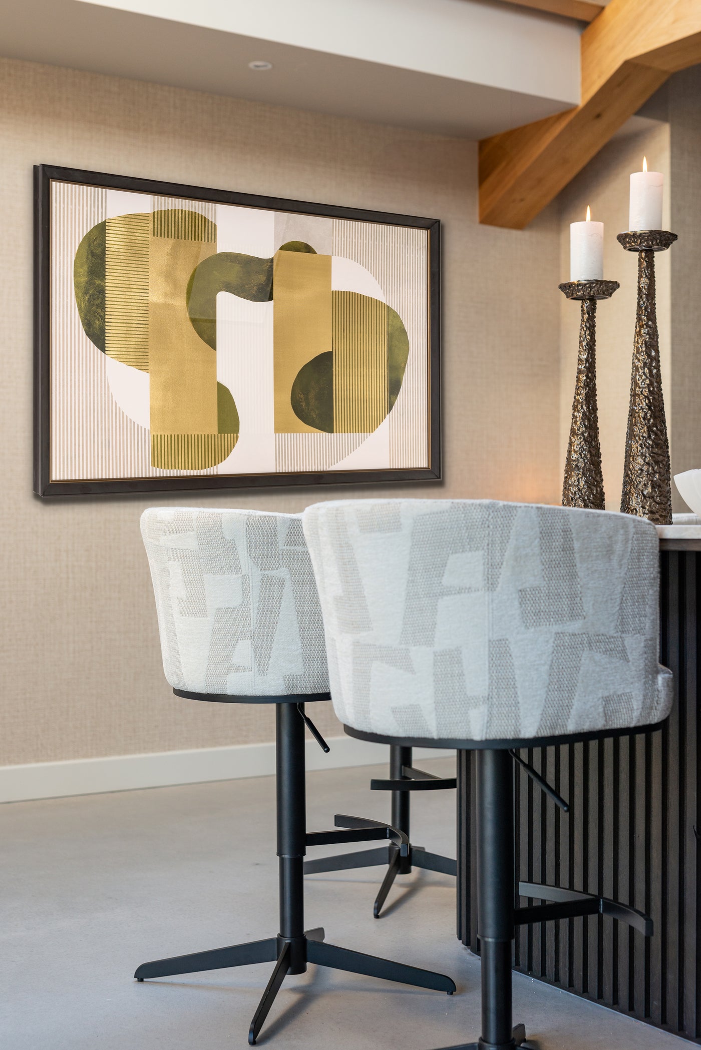 Richmond Interiors Dreh-Barhocker Counterstuhl Cheyenne höhenverstellbar | beige