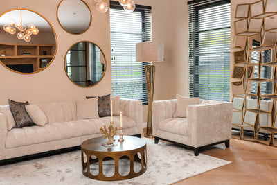 Richmond Interiors Runder Spiegel Maevy gold | ø 110 cm