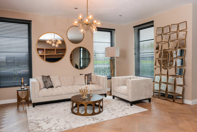 Richmond Interiors Runder Spiegel Maevy gold | ø 110 cm