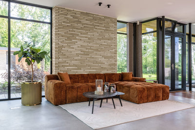 Richmond Interiors Ecksofa Cube 3 Sitzer mit Lounge links | Cinnamon