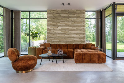 Richmond Interiors Ecksofa Cube 3 Sitzer mit Lounge links | Cinnamon