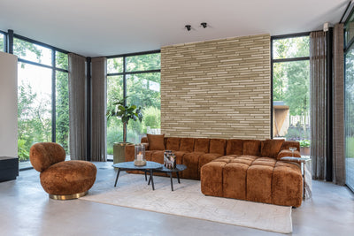 Richmond Interiors Ecksofa Cube 3 Sitzer mit Lounge links | Cinnamon