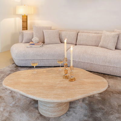 Richmond Interiors Couchtisch Fictus Travertin | 130x80 cm
