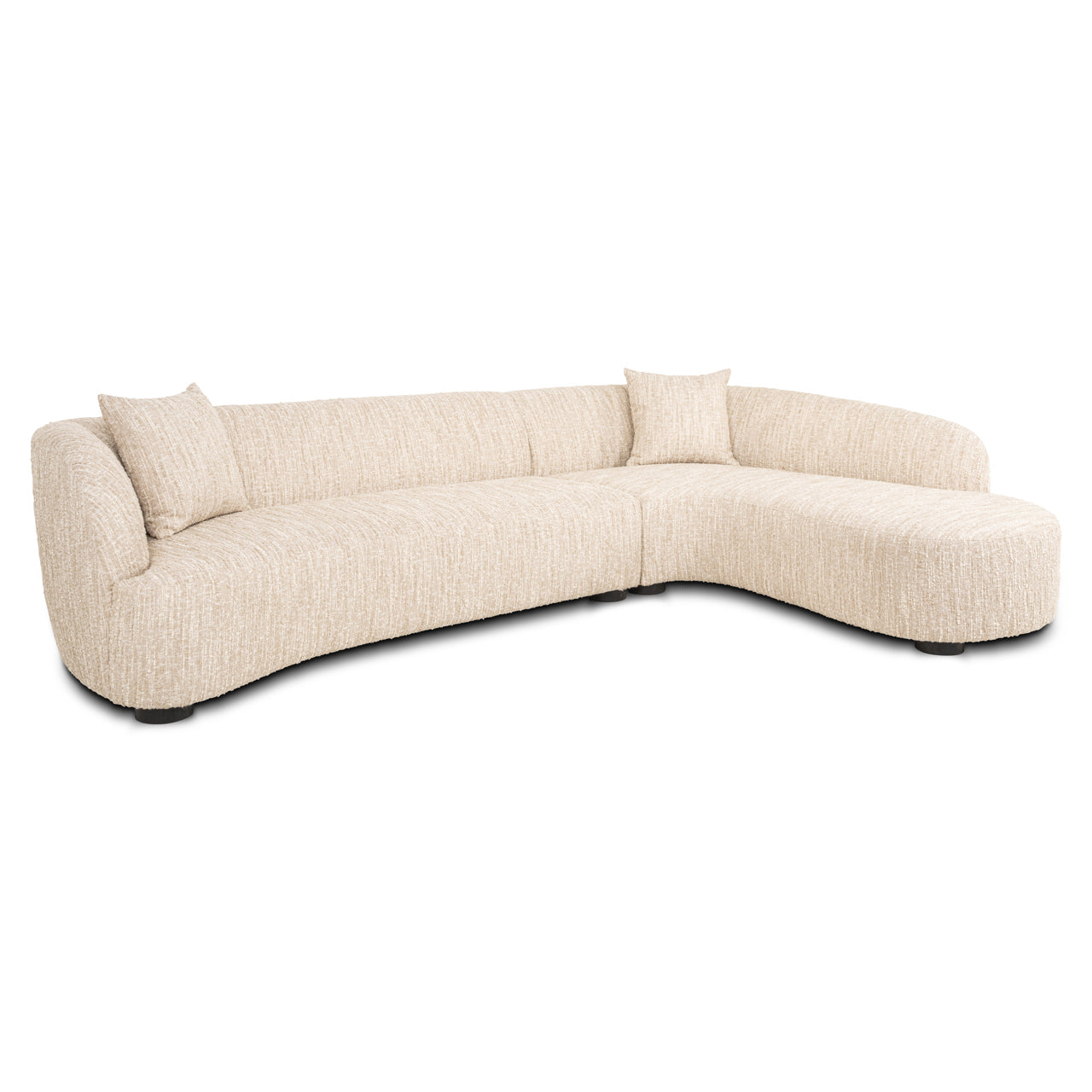 Richmond Interiors geschwungenes Ecksofa Pandora mit Lounge Rechts | Beige