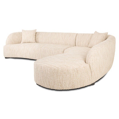 Richmond Interiors geschwungenes Ecksofa Pandora mit Lounge Rechts | Beige