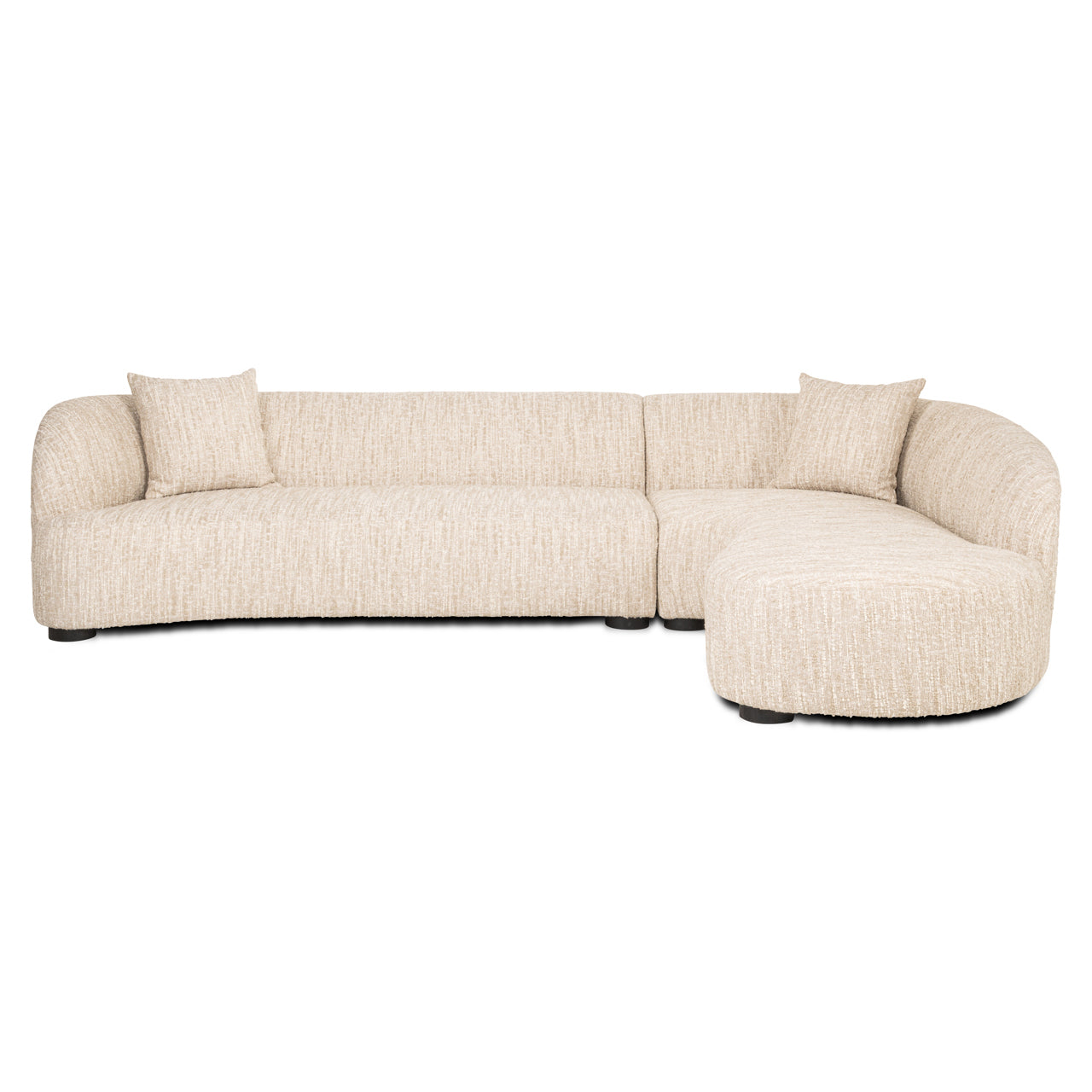 Richmond Interiors geschwungenes Ecksofa Pandora mit Lounge Rechts | Beige