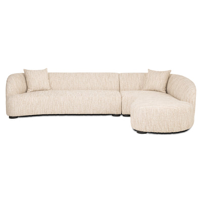 Richmond Interiors geschwungenes Ecksofa Pandora mit Lounge Rechts | Beige