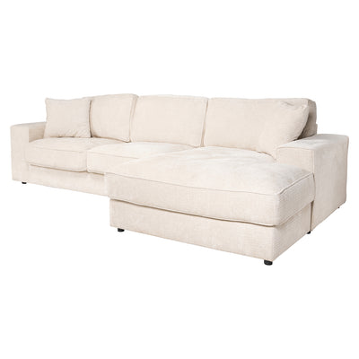 Richmond Interiors Chenille-Ecksofa Santos 2,5 Sitzer mit Lounge rechts | Beige