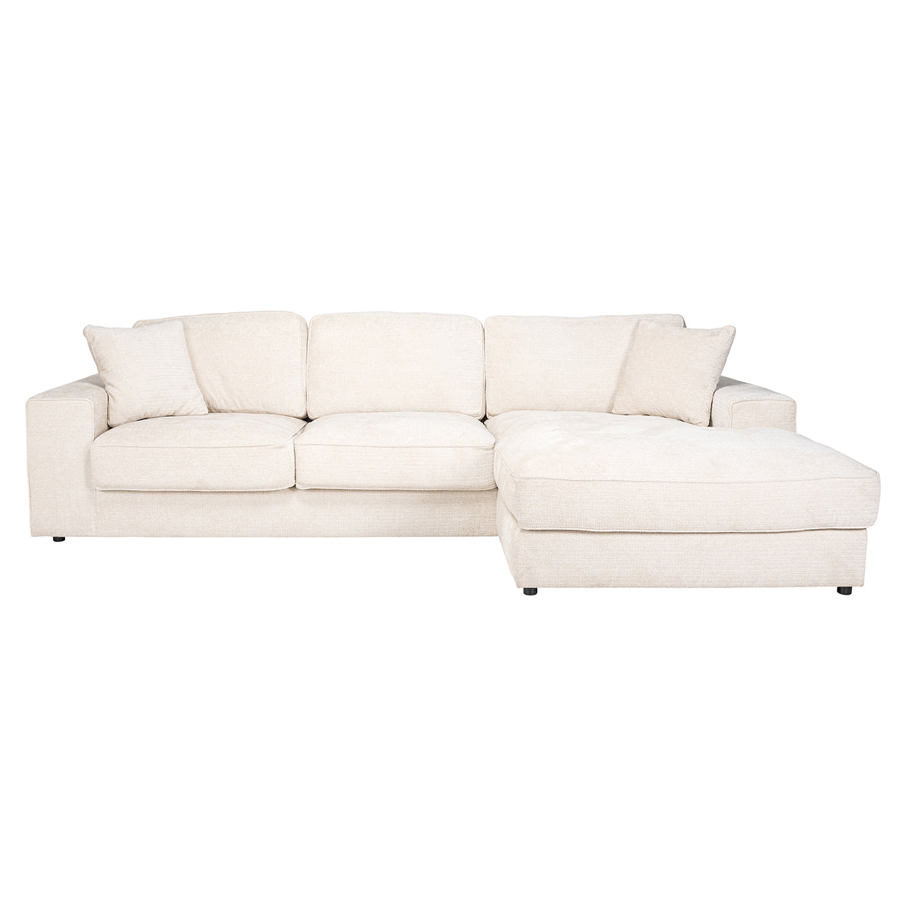 Richmond Interiors Chenille-Ecksofa Santos 2,5 Sitzer mit Lounge rechts | Beige