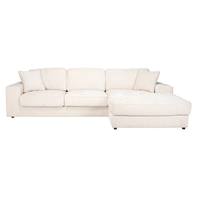 Richmond Interiors Chenille-Ecksofa Santos 2,5 Sitzer mit Lounge rechts | Beige