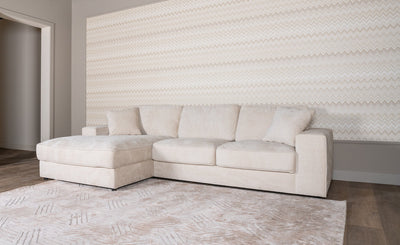Richmond Interiors Chenille-Ecksofa Santos 2,5 Sitzer mit Lounge links | Beige