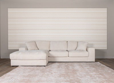 Richmond Interiors Chenille-Ecksofa Santos 2,5 Sitzer mit Lounge links | Beige