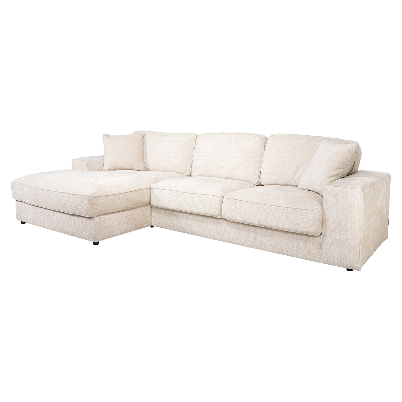 Richmond Interiors Chenille-Ecksofa Santos 2,5 Sitzer mit Lounge links | Beige