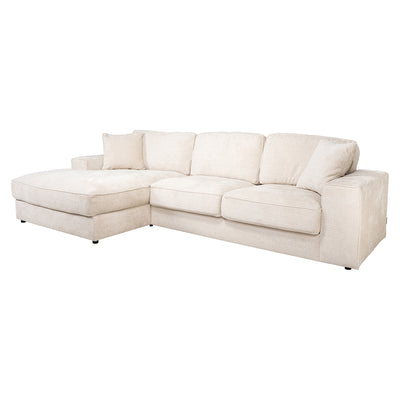Richmond Interiors Chenille-Ecksofa Santos 2,5 Sitzer mit Lounge links | Beige