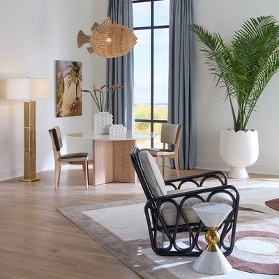 Jonathan Adler Porzellan Vase Charade Studded Low | Mattweiß