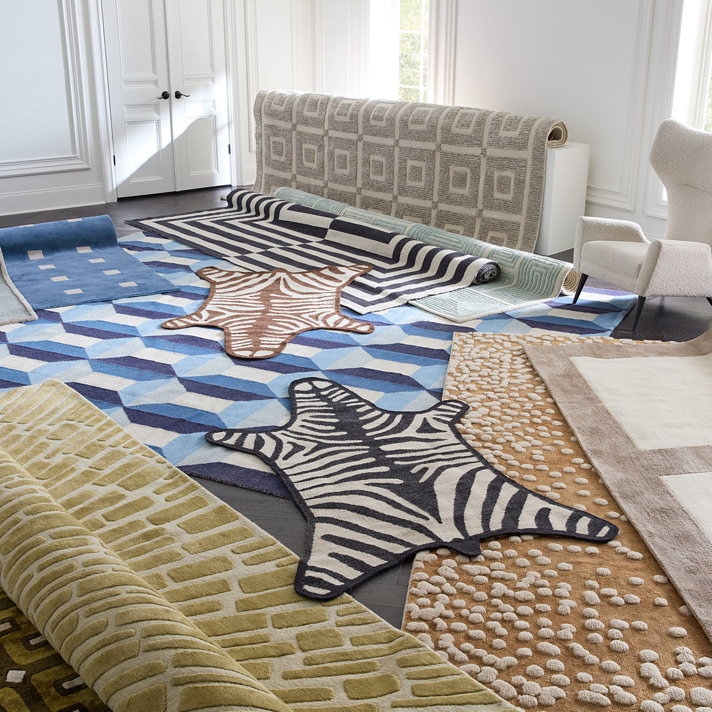 Jonathan Adler Teppich Zebra Peruvian Flatweave