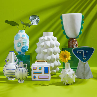 Jonathan Adler Porzellan Vase Charade Studded Bud | Mattweiß