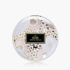 Voluspa 3-Docht Duftkerze Santal Vanille | Dose mit Deckel
