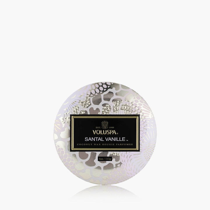 Voluspa Duftkerze Santal Vanille Minidose mit Deckel