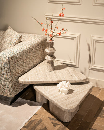 Richmond Interiors 2er Set Marmor-Couchtisch Dwayne | Sand