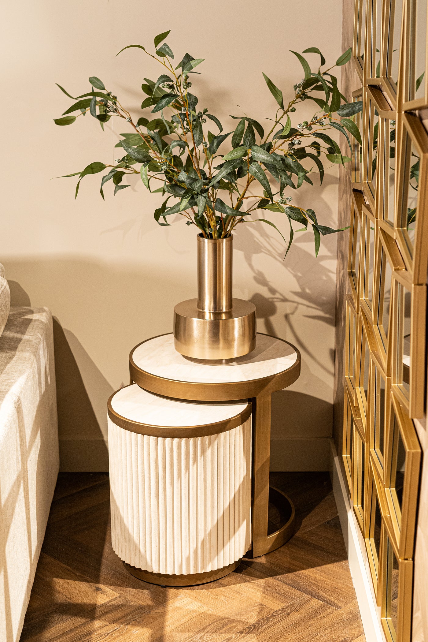 Richmond Interiors Beistelltisch Tivoli 2er Set | Weiß