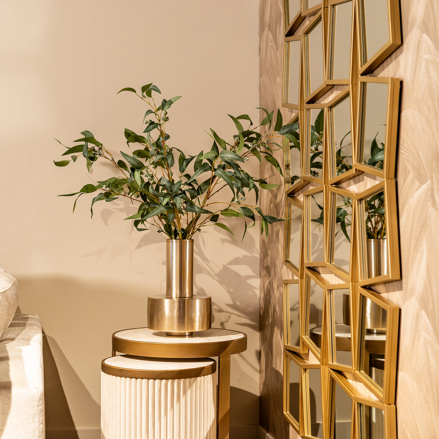 Richmond Interiors Beistelltisch Tivoli 2er Set | Weiß