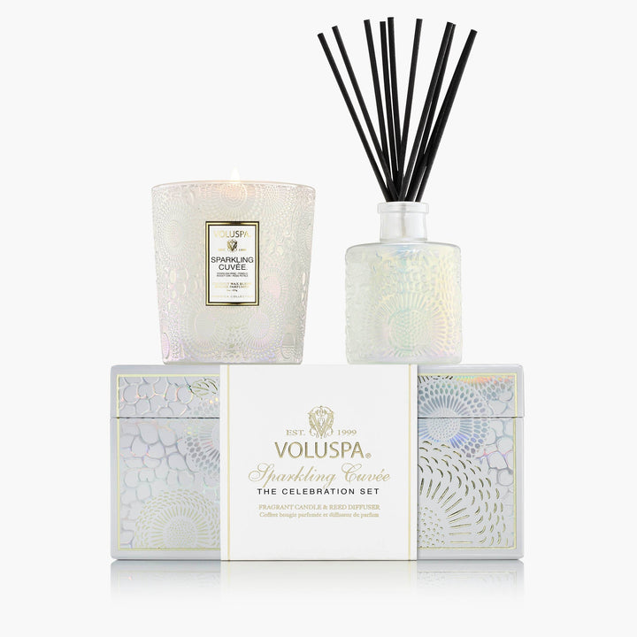 Voluspa Geschenkset Sparkling Cuvée Duftkerze und Raumduft