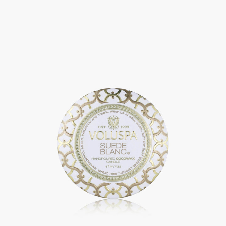 Voluspa Duftkerze Suede Blanc | Minidose mit Deckel