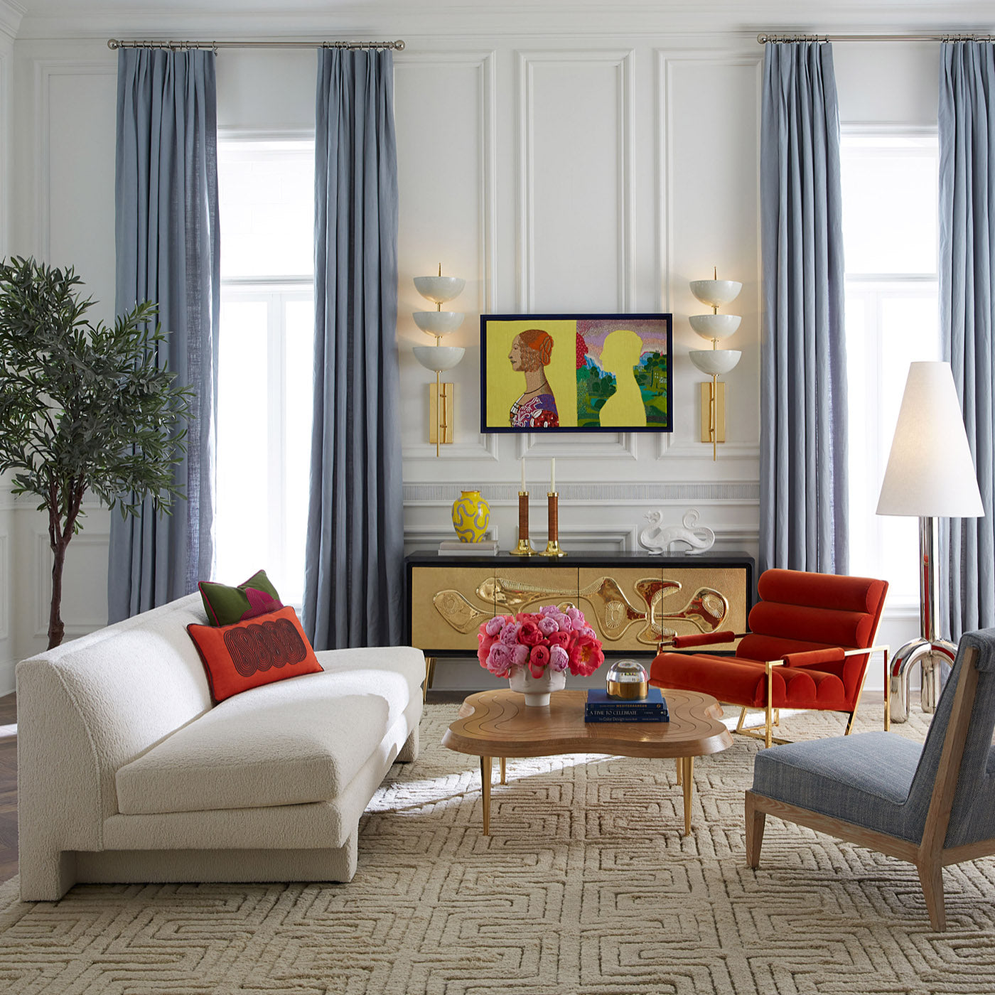 Jonathan Adler Kissen Pompidou Tangerine Path | 50x30 cm