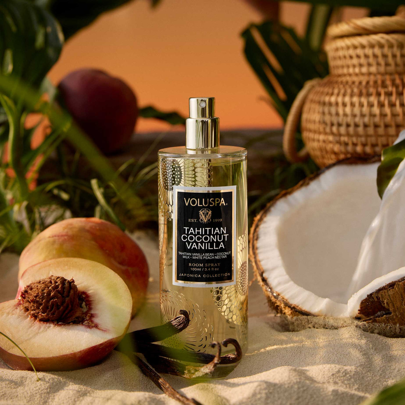 Voluspa Raumspray Tahitian Coconut Vanilla im edlen Glasflakon