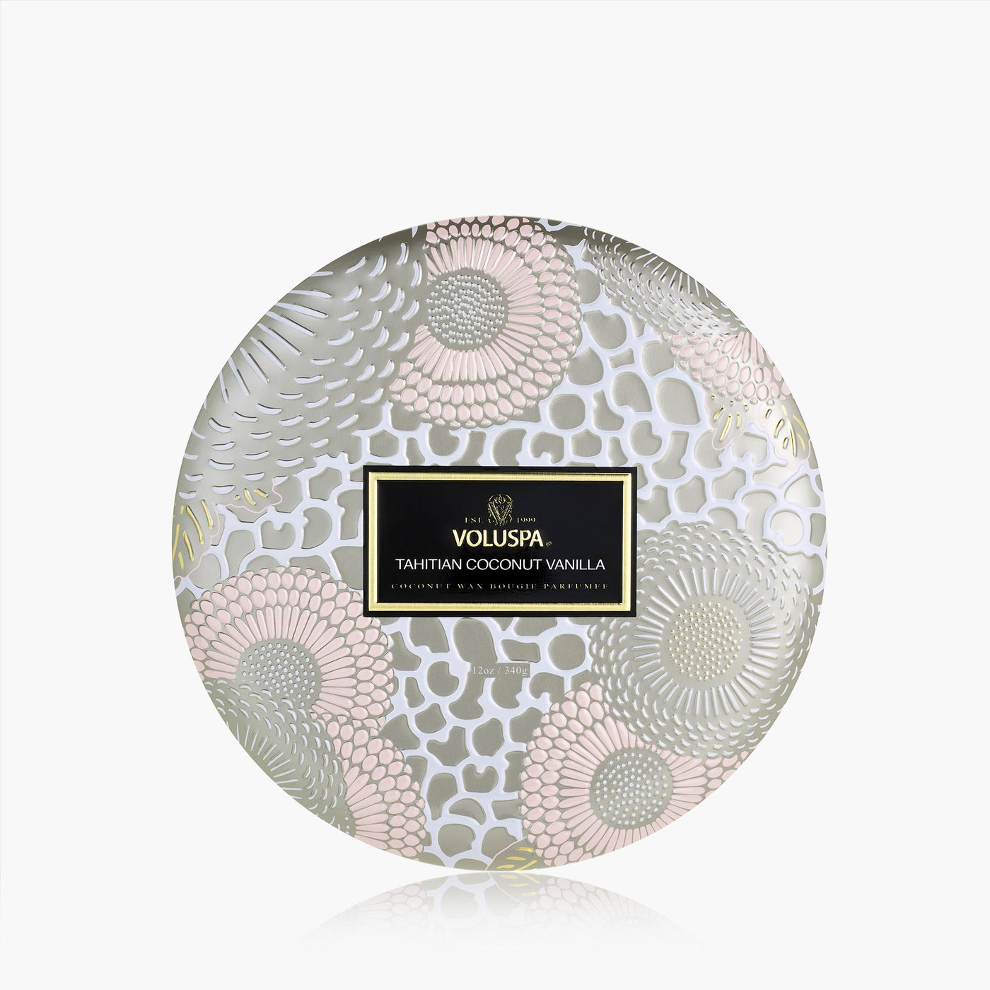 Voluspa 3-Docht Duftkerze Tahitian Coconut Vanilla | Dose mit Deckel