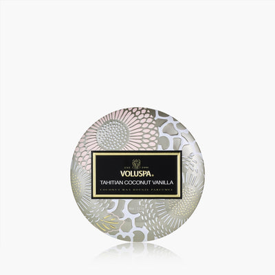 Voluspa Duftkerze Tahitian Coconut Vanilla | Minidose mit Deckel