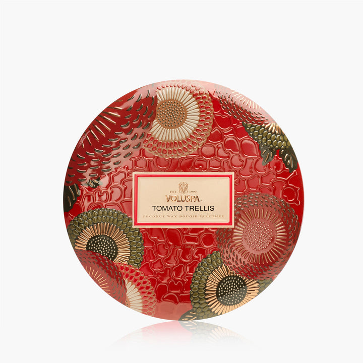 Voluspa 3-Docht Duftkerze Tomato Trellis Dose mit Deckel