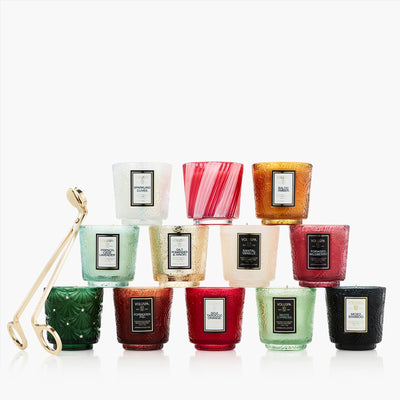 Voluspa Geschenkset Luxuriöser Adventskalender mit 12 Duftkerzen & Dochtschere | Neues Design