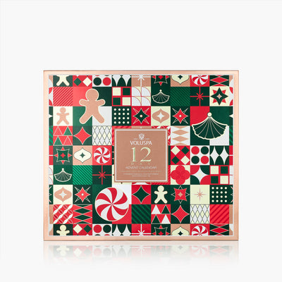 Voluspa Geschenkset Luxuriöser Adventskalender mit 12 Duftkerzen & Dochtschere | Neues Design