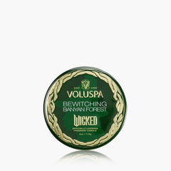 Voluspa Duftkerze Wicked Bewitching Banyan Forest | Minidose mit Deckel